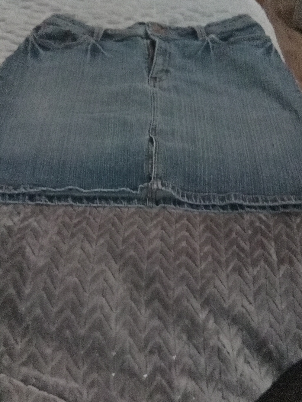 High-Rise Light Blue Denim Jean Skirt